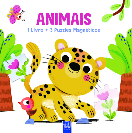 Animais 1 Livro + 3 Puzzles magnéticos