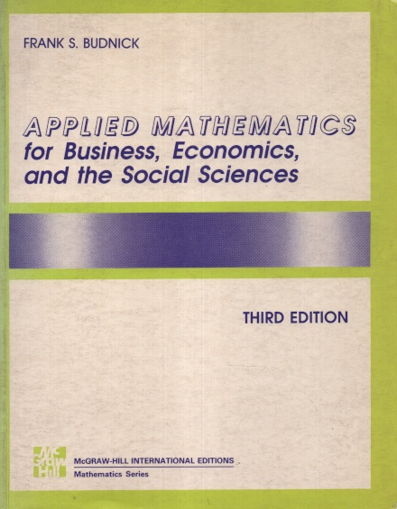 Apllied Mathematics for Business, Economics, and Social Sciences