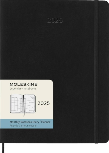 Moleskine 2025 12-Month Monthly XL Softcover Notebook: Black