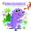 Dinossauros 1 Livro + 3 Puzzles magnéticos